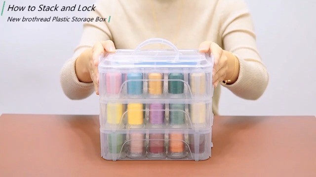 80 Spools 500m Embroidery Machine Thread Set with Clear Storage Box - Compatible