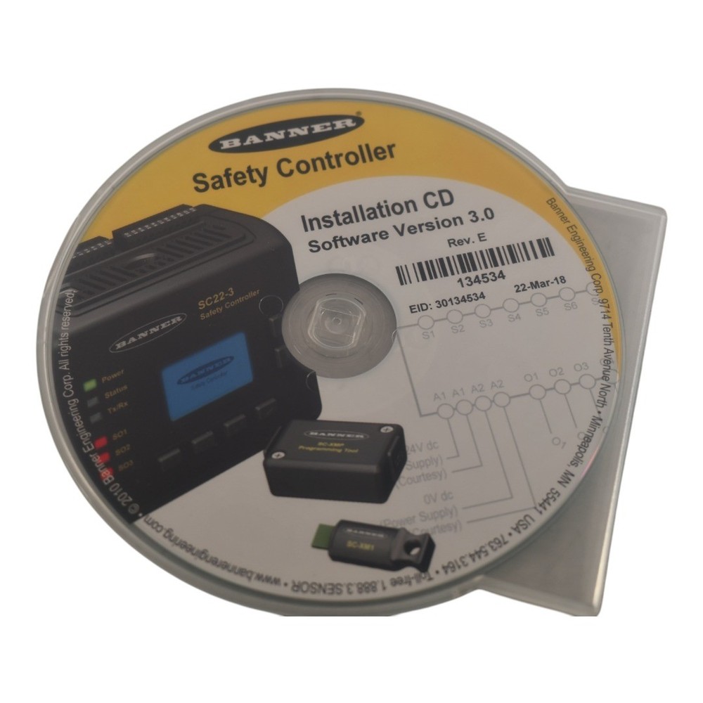 NEW Banner Engineering 134534 Rev. E Safety Controller Installation CD Version 3