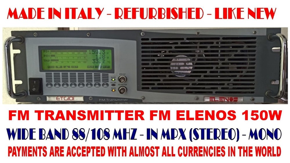 FM Broadcast Professional TRANSMITTER FM ELENOS 150W