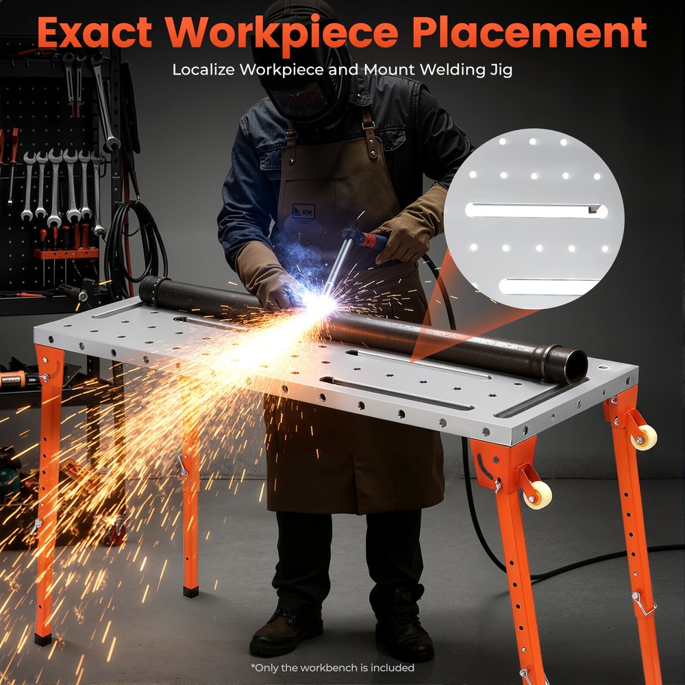 Steel Portable Welding Table Welding Workbench Table Folding Work Bench Silver!!