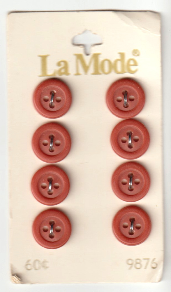 La Mode Buttons #9876 Rust Size 13mm (1/2")