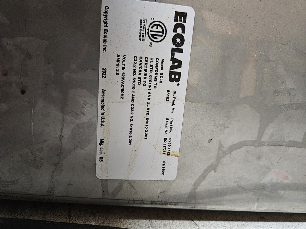 Ecolab SCLS Solid Laundry System PN#9259-1126 USED works great. laundry controls