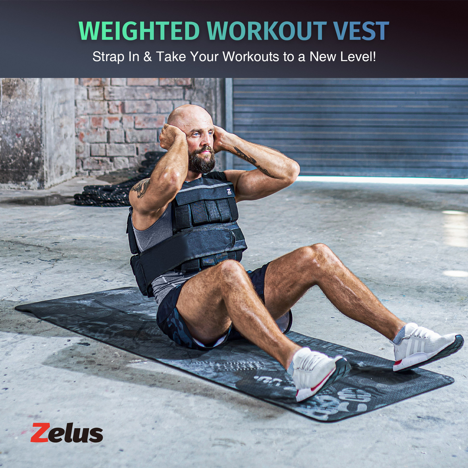 ZELUS 30/60LB Adjustable Weight Vest Weighted Vest for Running Home Gym Workout