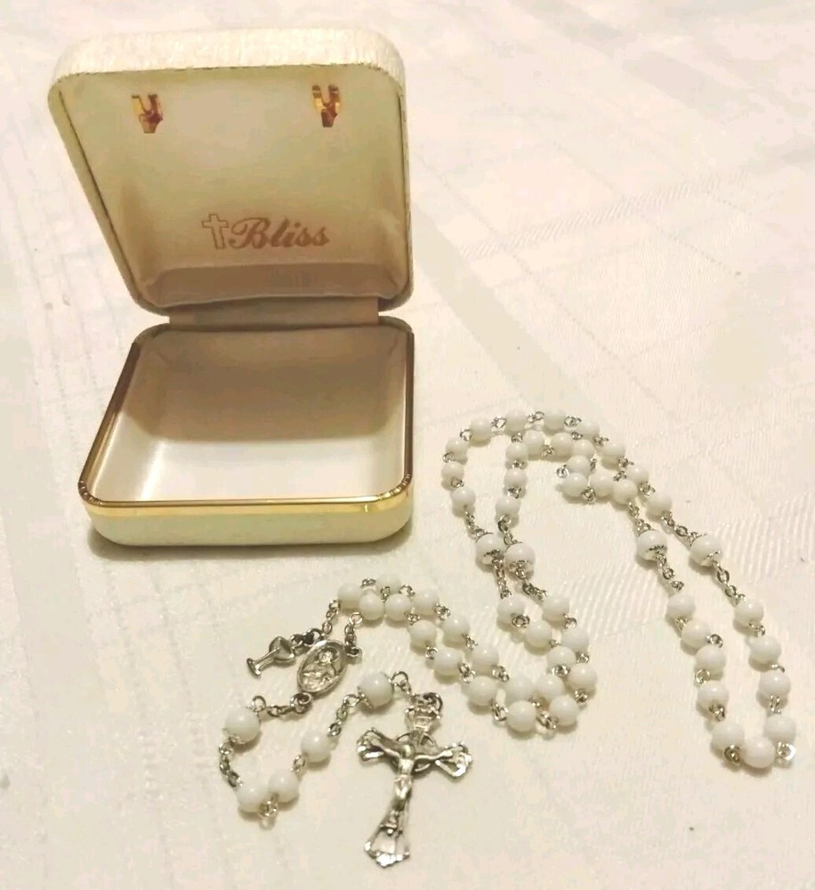 Vintage Bliss White Sterling Silver Rosary Chalice Charm Excellent Condition