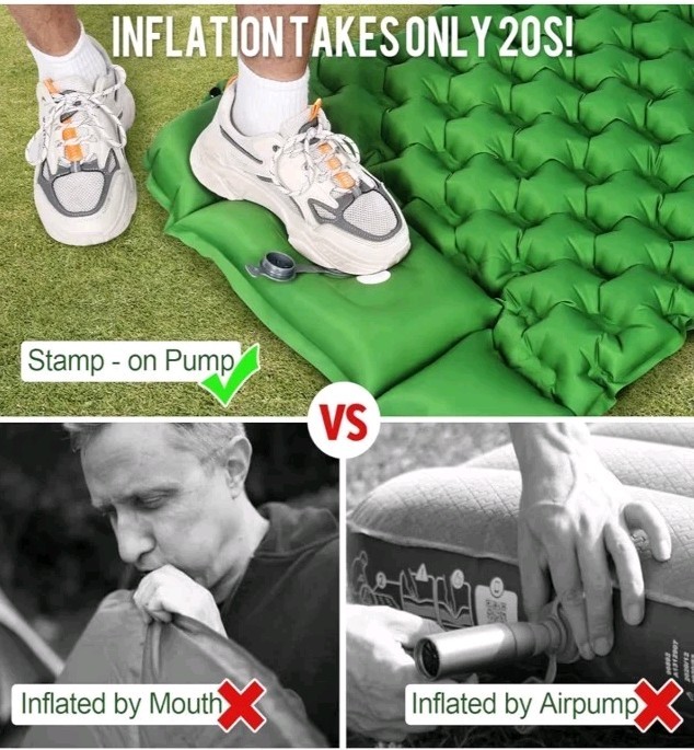 WANNTS Sleeping Pad, Ultralight Inflatable Sleeping Pad for Camping, Built-in...