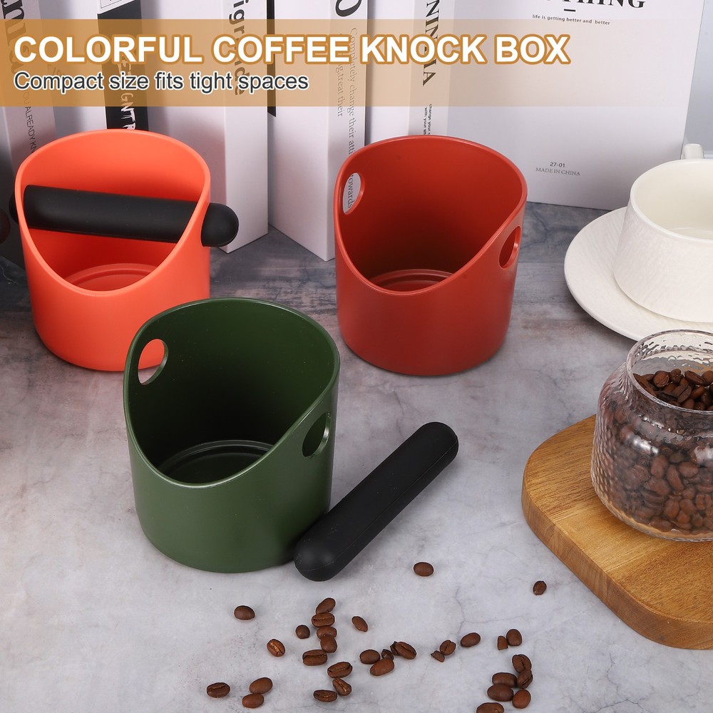 4-inch Coffee Knock Box, Espresso Knock Box Coffee Grounds Container, Red