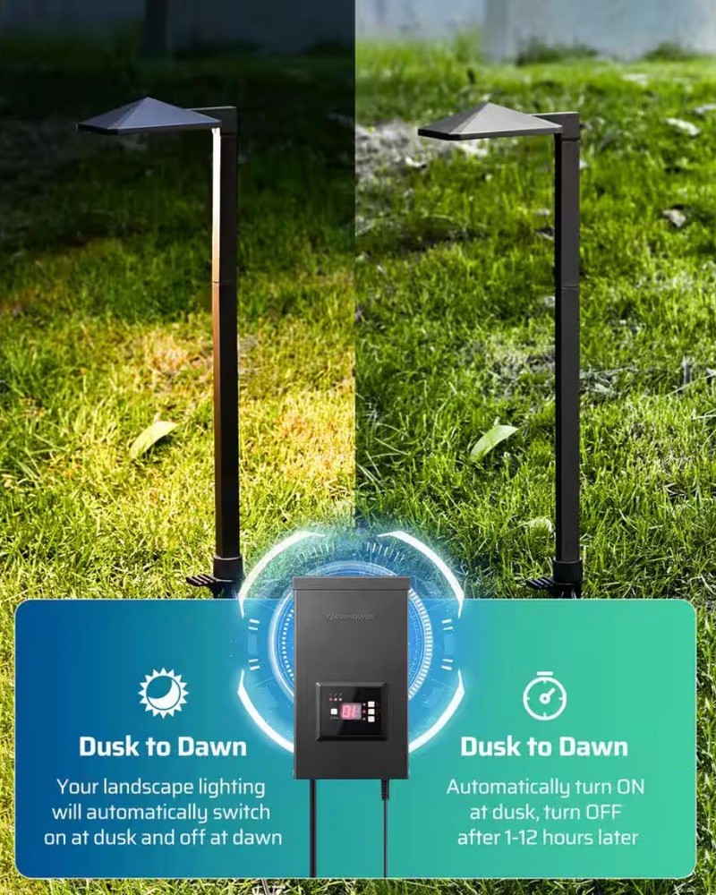 Dewenwils 200W Low Voltage Landscape Transformer with Photocell Sensor