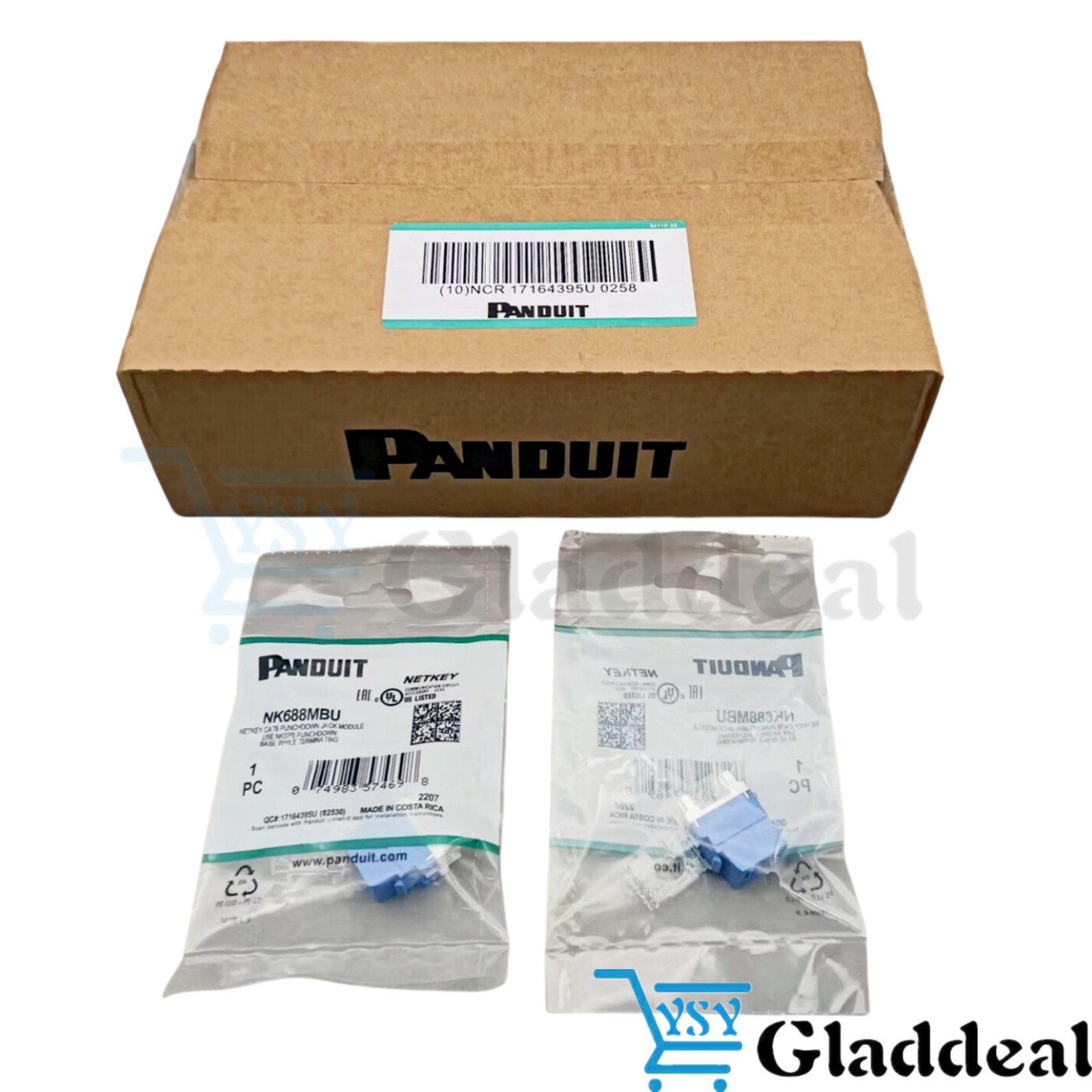 For Panduit NetKey NK688MBU Cat6 Keystone Jack Blue Module BOX OF 50