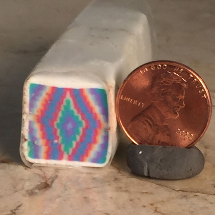 Translucent bargello raw polymer clay cane