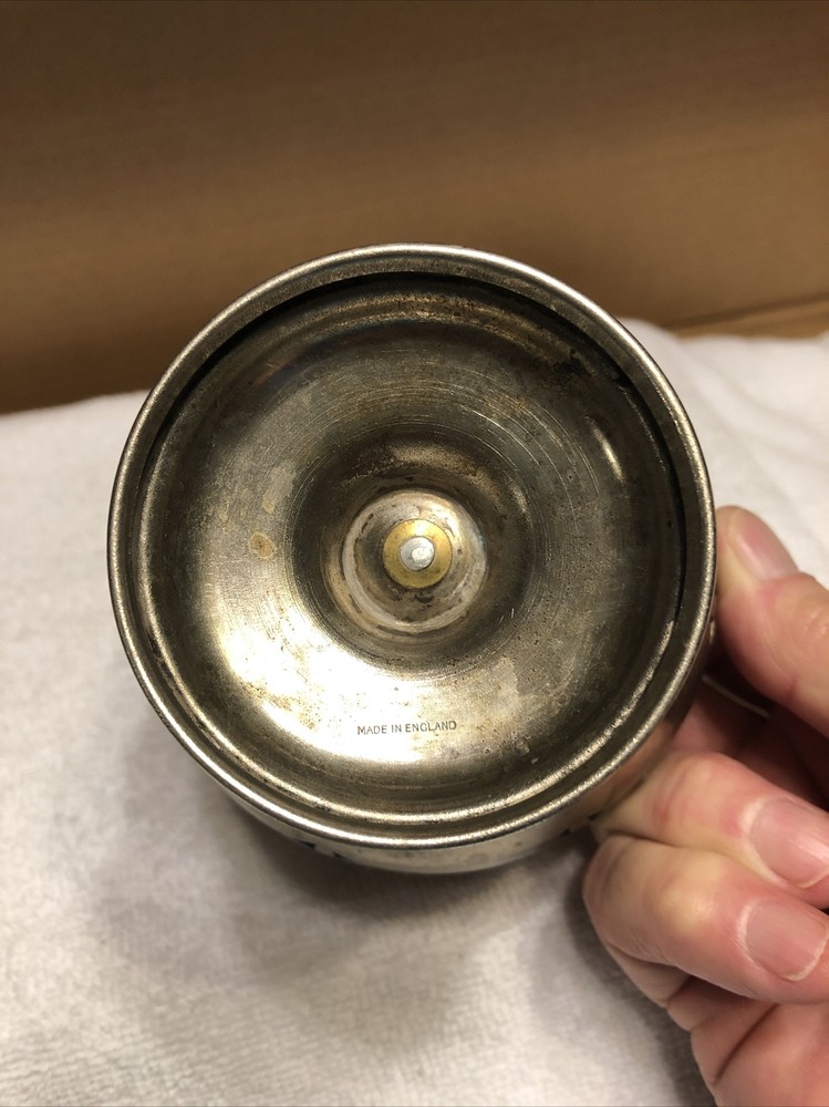 William Adams silver plated stand with blue glass bowl