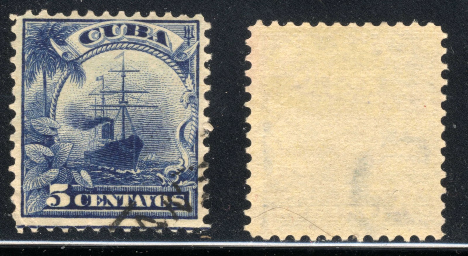 1899 Spain Colonies Boat🛥️ Stamp SC 230 A23 5c blue