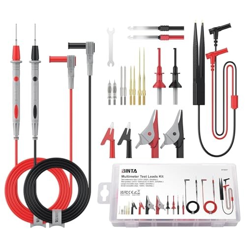 25-Piece Silicone Multimeter Leads Kit CAT Ⅲ 1000V 20A with Replaceable 25PCS