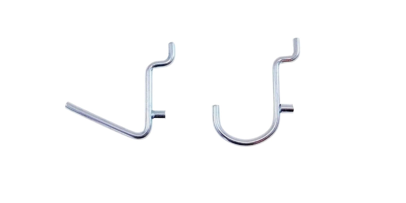 10 each 1 1/2 Angle & J Hook Metal Peg Garage Hanger Hooks -1/8 to 1/4" Pegboard