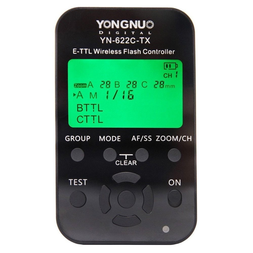 YN622C-KIT Wireless -TTL Flash Trigger Kit, with Screen for Canon, Including ...