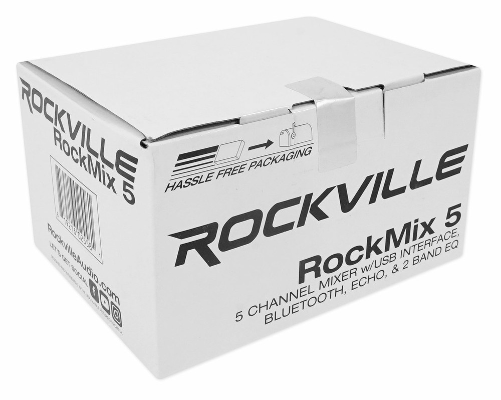 Rockville RockMix 5 USB Computer Recording Interface Mixer w/Bluetooth, Echo, EQ