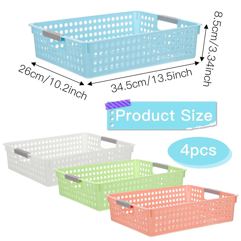 4 Pack Paper Tray Organizer4A Paper Tray Durable Desk Storage BinsStackable S...