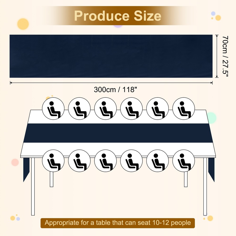 Navy Blue Chiffon Table Runner 27.5" x 118" Romantic Table Runner