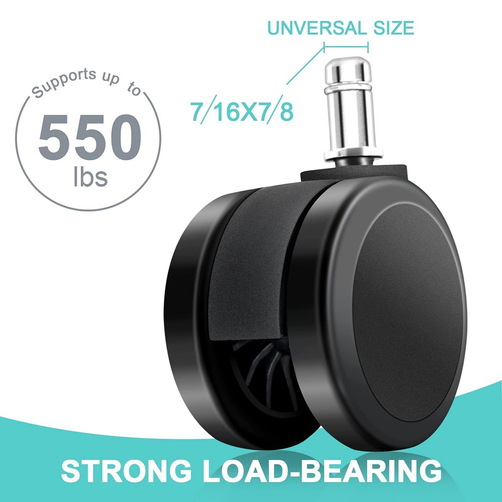 Replacement Office Chair Wheels, Caster Desk Rolling black