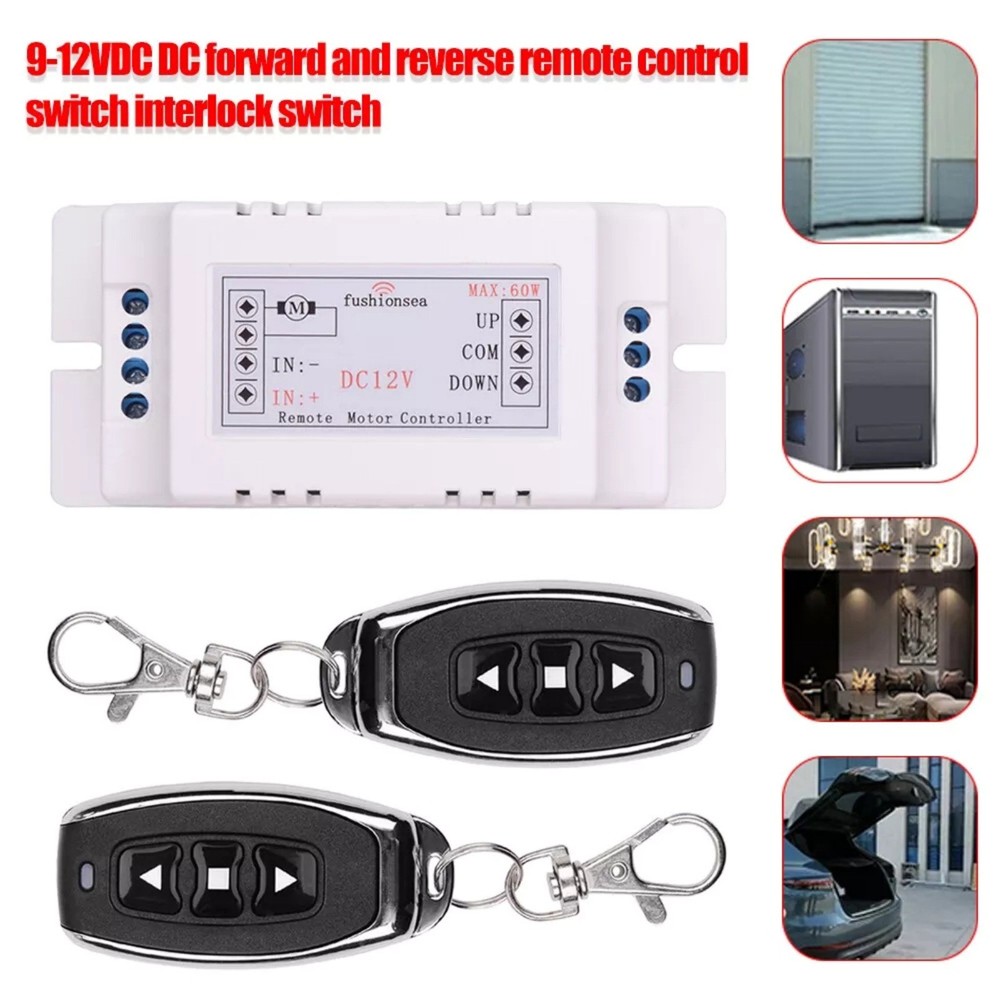 Motor Wireless Remote Switch Universal 2 Channel RF433MHz Remote Control 12V