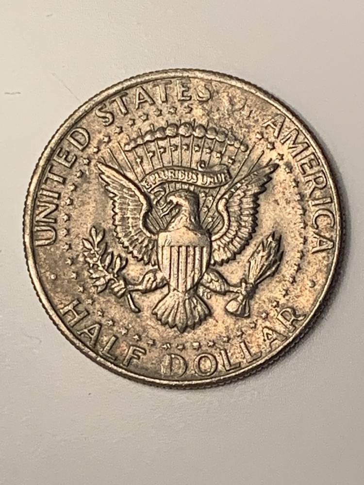 1972-P Kennedy Half Dollar Reverse Struck Through Grease Error Coin