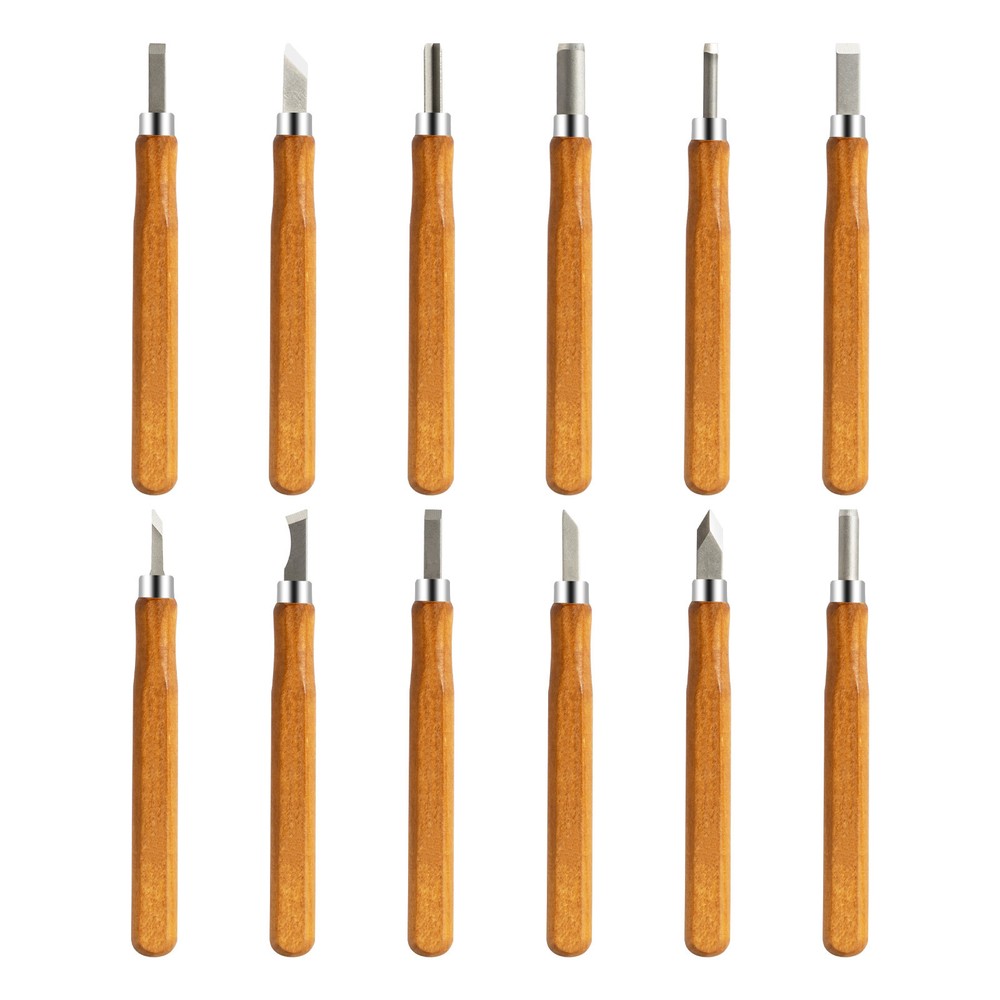 12x Wood Carving Hand Chisel Tool Set Professional Woodworking Gouges Steel