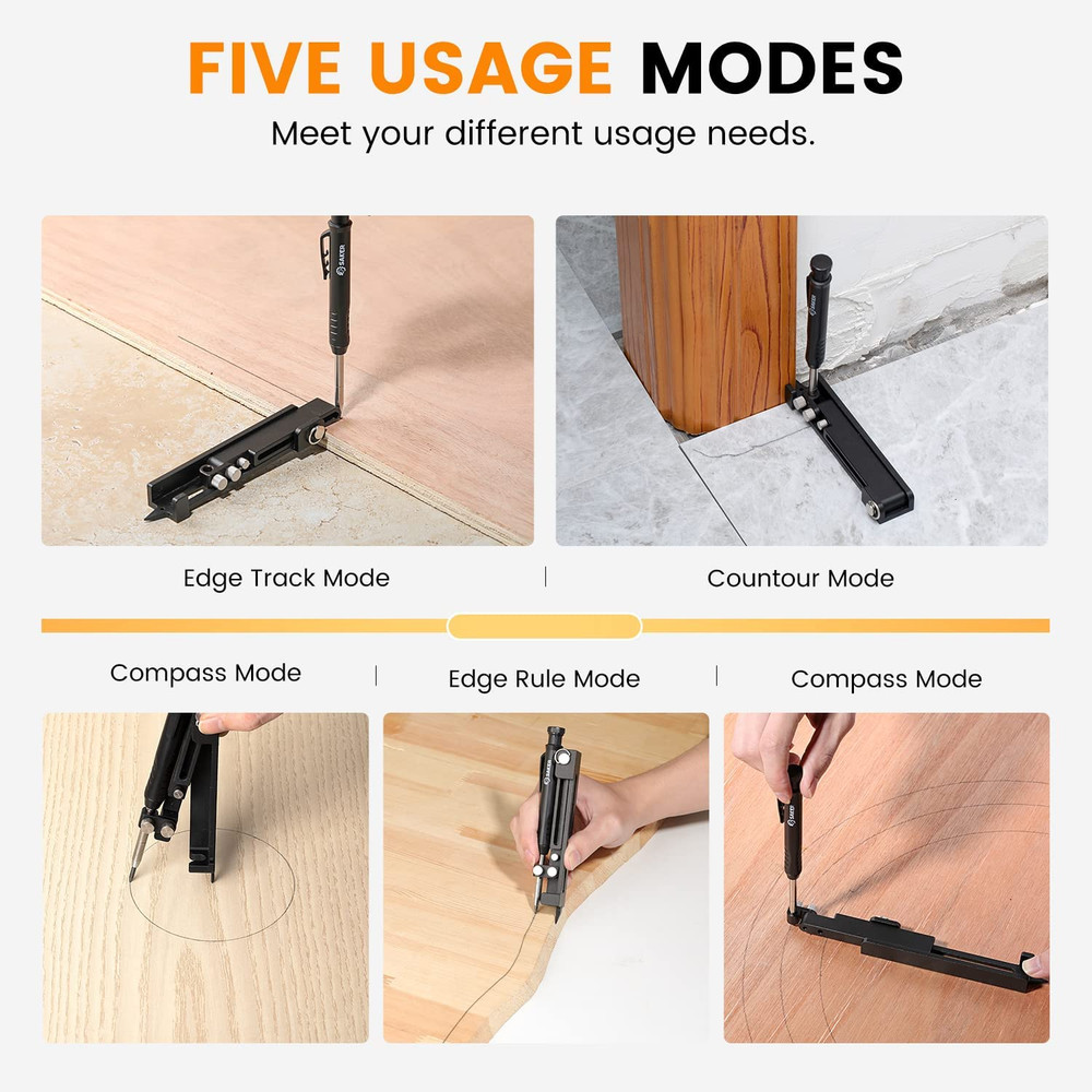 Multi-Function Scribing Tool- Construction Pencil- Aluminum Alloy Scribe Tool wi