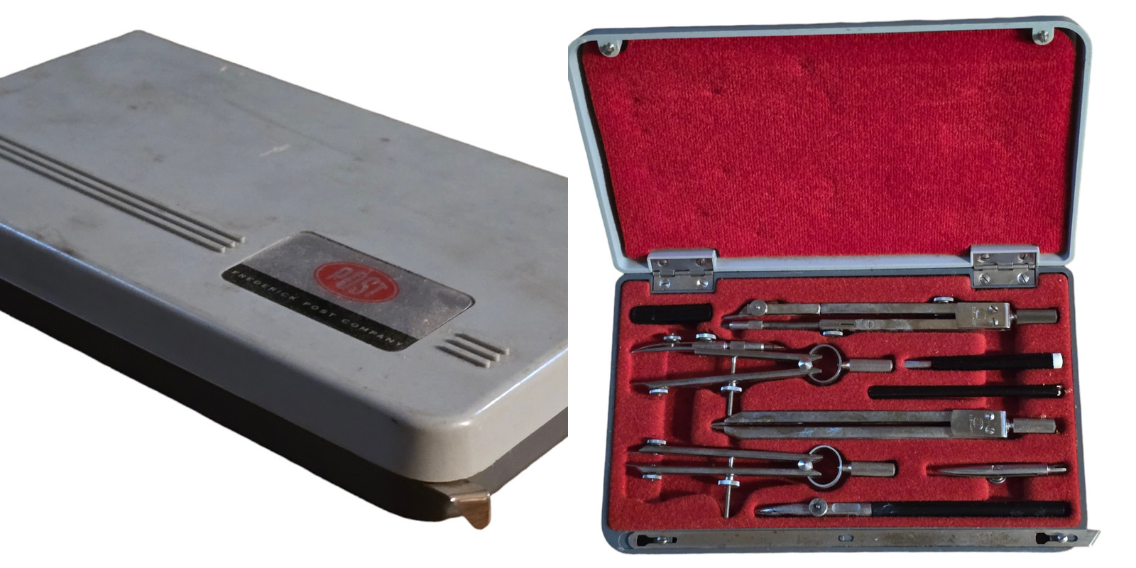 vintage FREDERICK POST DRAFTING TOOL SET complete clean