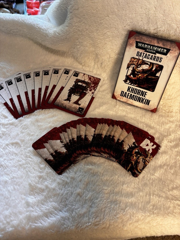 Games Workshop Warhammer 40k Khorne Daemonkin Data Cards 8th Edition