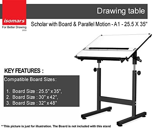 Scholar Drafting Table Stand Adjustable Height No Board