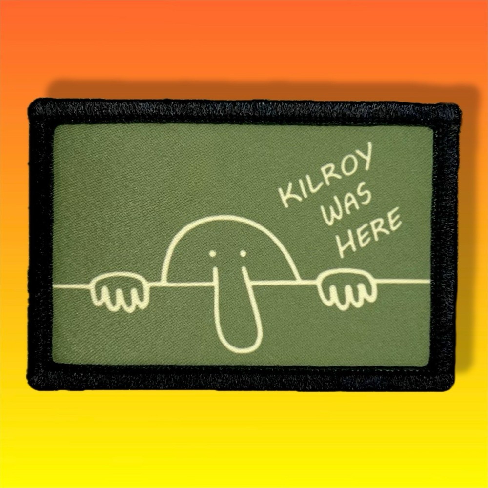 Kilroy Was Here Morale (Olive) Patch / Military ARMY Tactical Hook & Loop 959