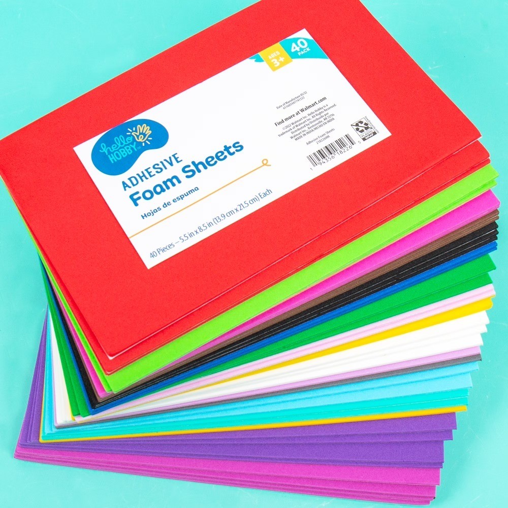 Multicolor Self Adhesive Foam Sheets 40 Pack Craft Foam for DIY Arts and