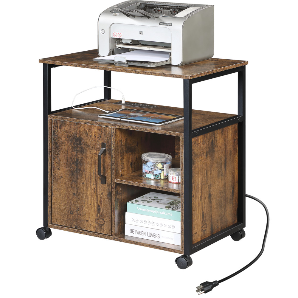 File Cabinet with Power Outlet Features USB Ports and Storage Functionality