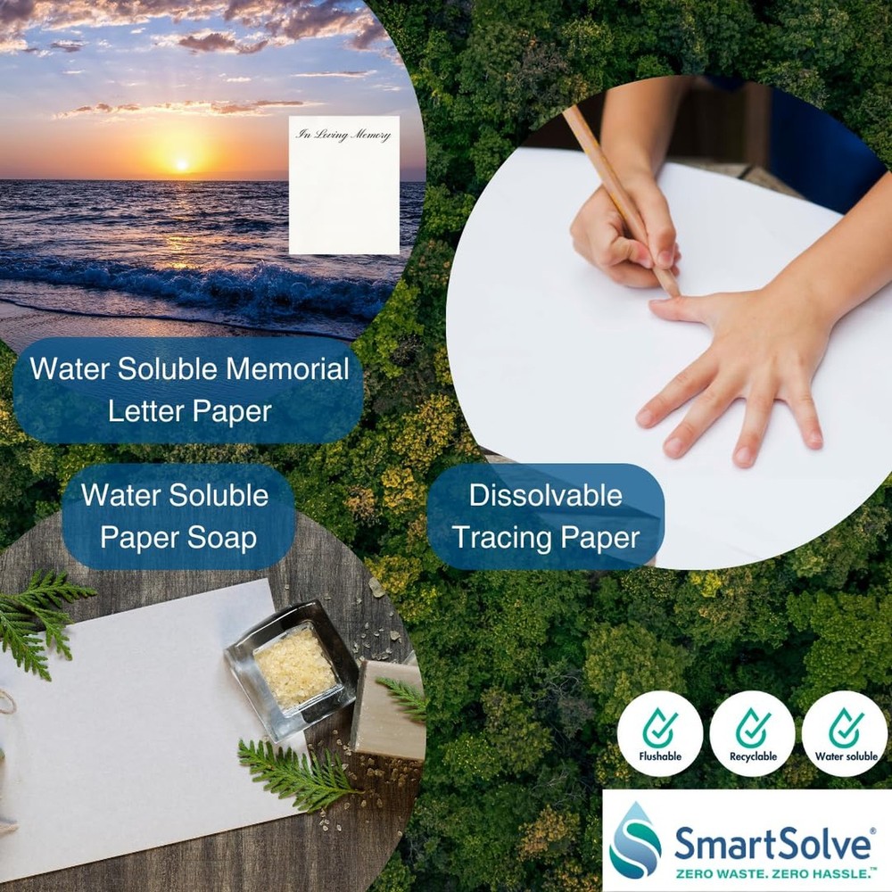 2 pt. Water-Soluble Bio-Based Paper | Dissolves Quickly in Water | Biodegrada...