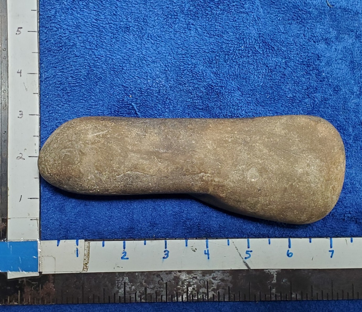 Celt Artifact 7" Indian Hardstone Club Polished Native Stone Tool Pennsylvania?