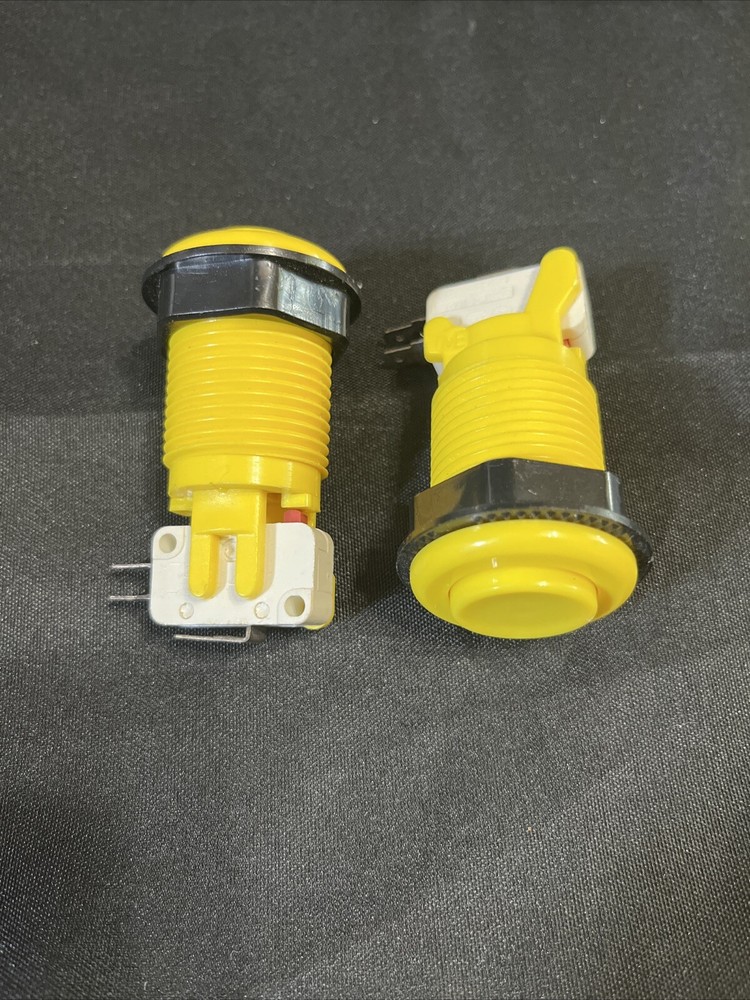 Arcade Pushbutton with Horizontal Microswitch - Yellow - Set of 2