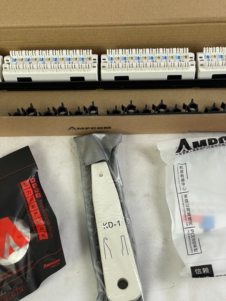 AMPCOM 24 Port Industrial Series CAT6 Patch Panel