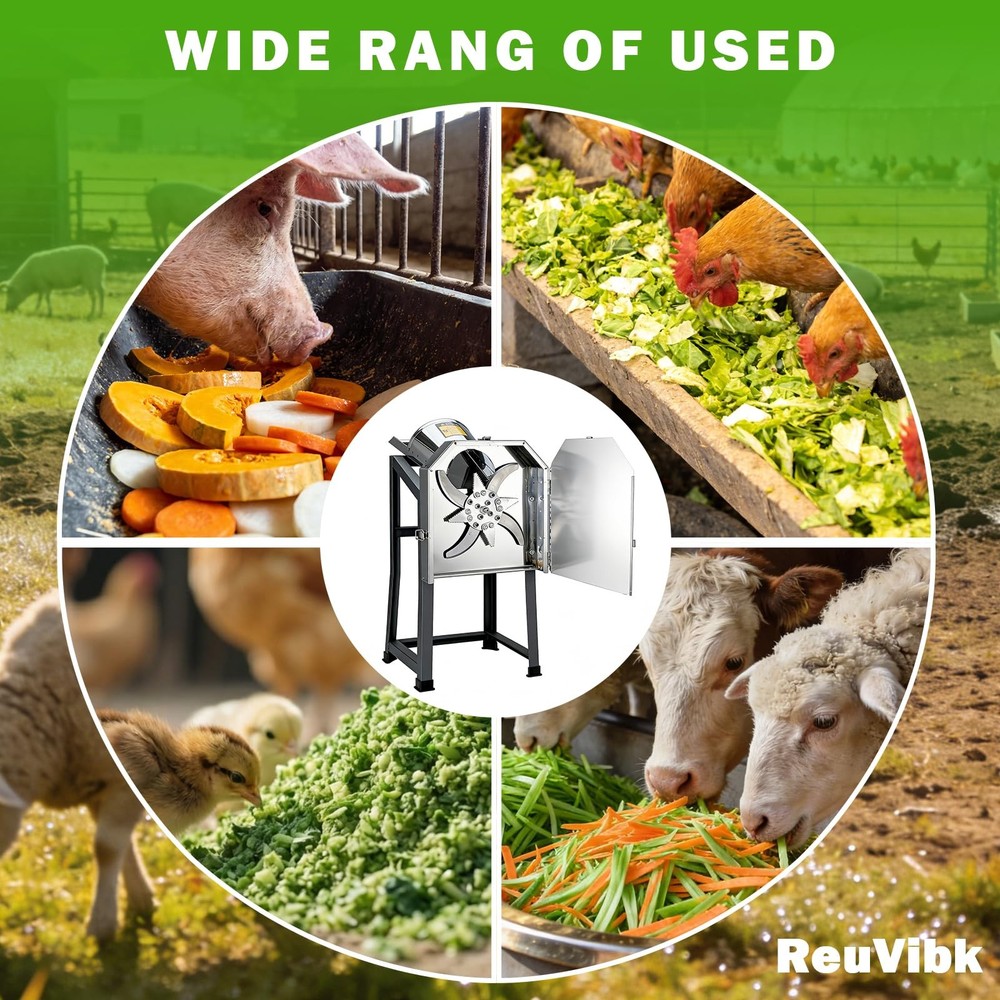 Poultry Veggie Feed Chopper, Feed Processor Vegetable Dicer Chopper, 304 Stai...