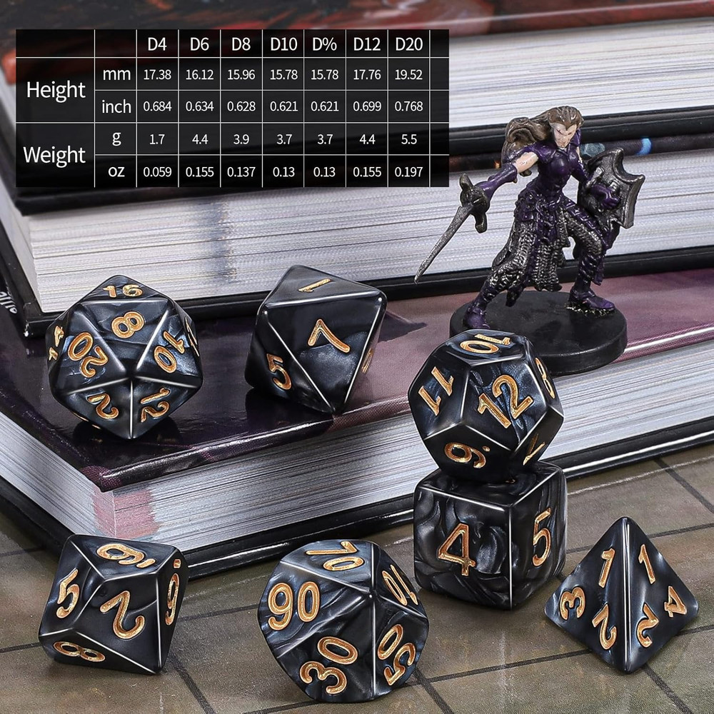 DND Dice Sets - 26 X 7 Polyhedral Dice (182Pcs) with a Large Drawstring Bag Grea