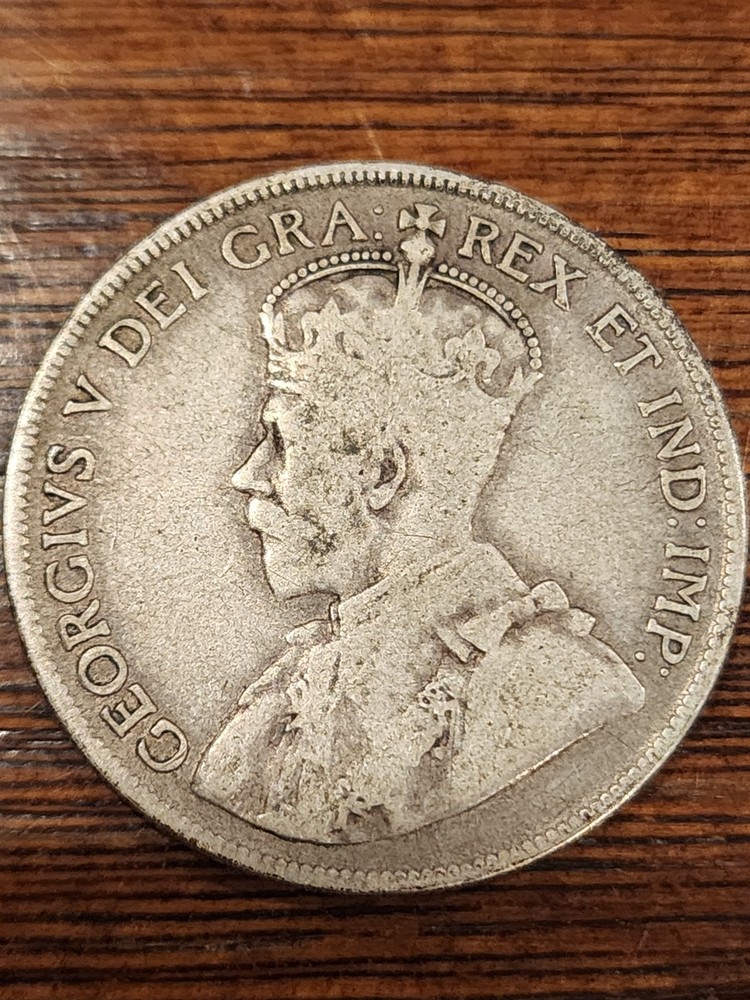 1929 Canada 50 Cents Silver Coin
