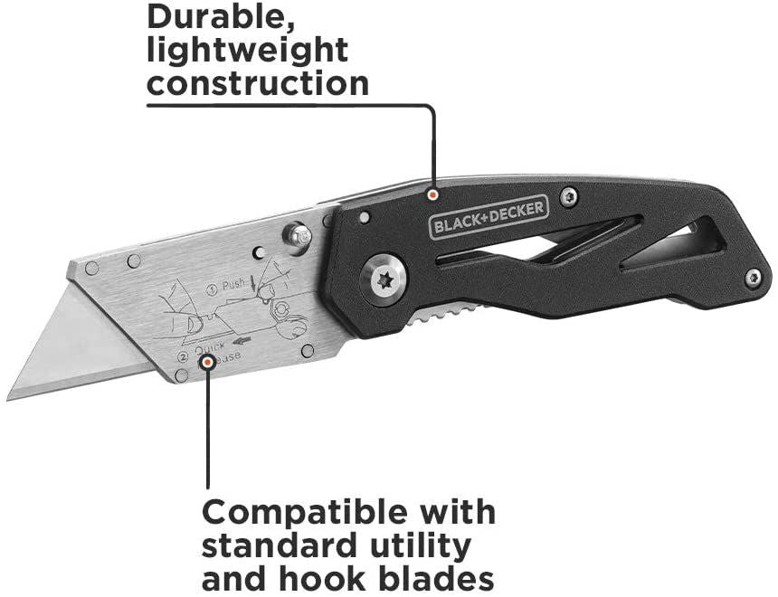 BLACK+DECKER Utility Knife, Folding, 2 Pack - BDHT10001