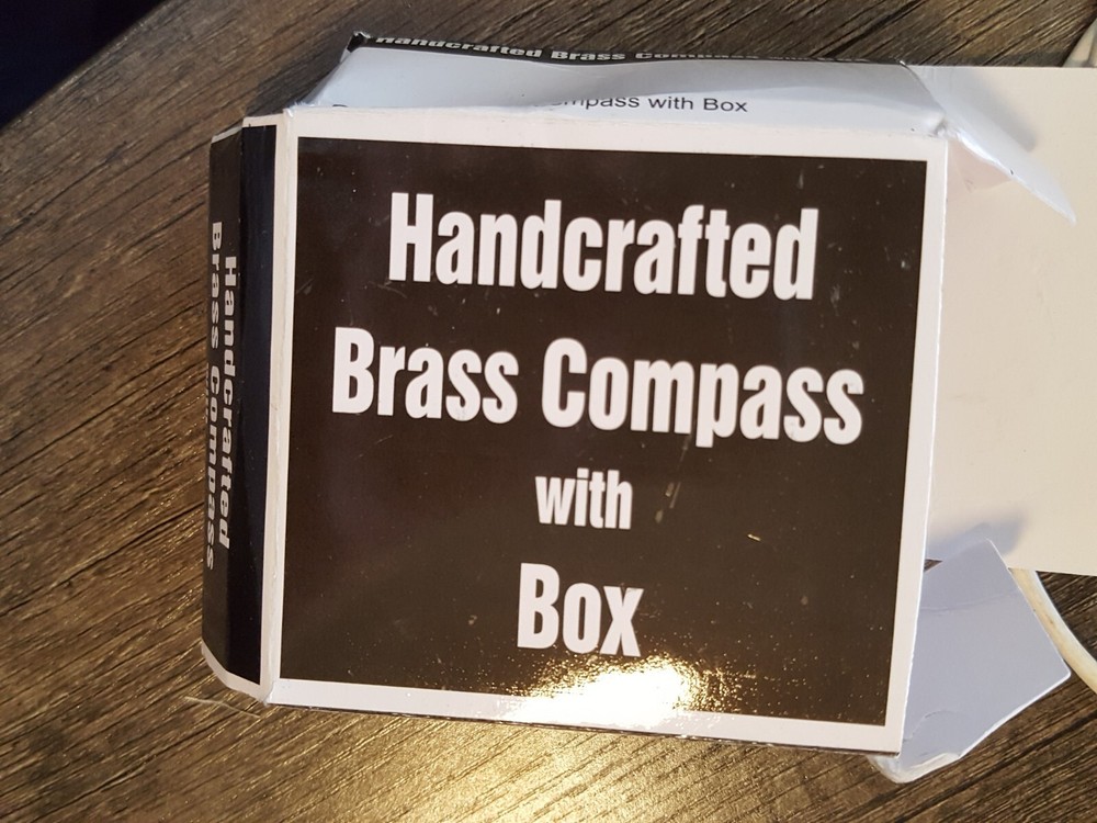 Engraved Monogrammed Brass Compass + Leather Pouch