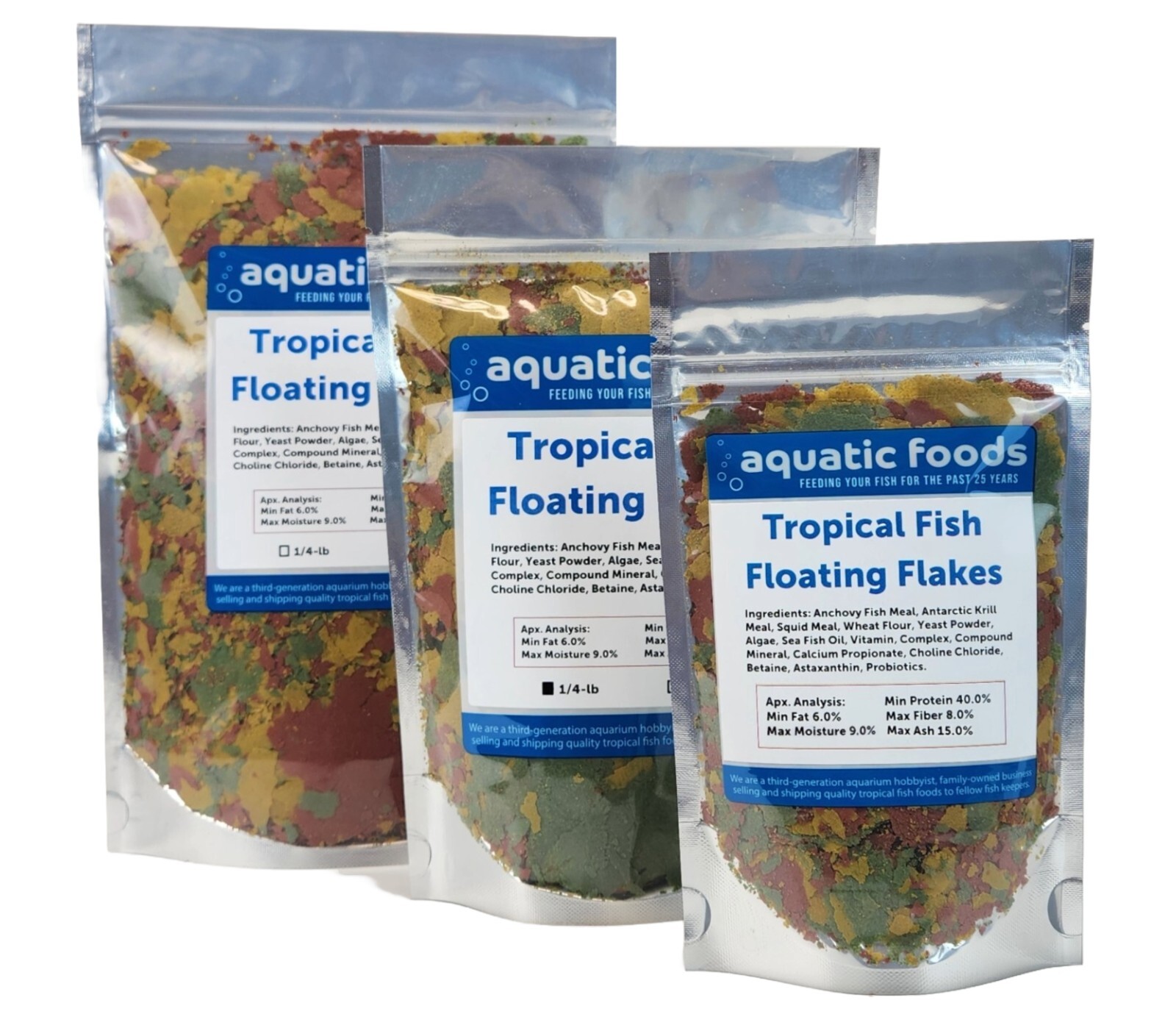 Tropical Fish Flakes for All Tropical Fish, Guppies, Tetras, Livebearers. WL
