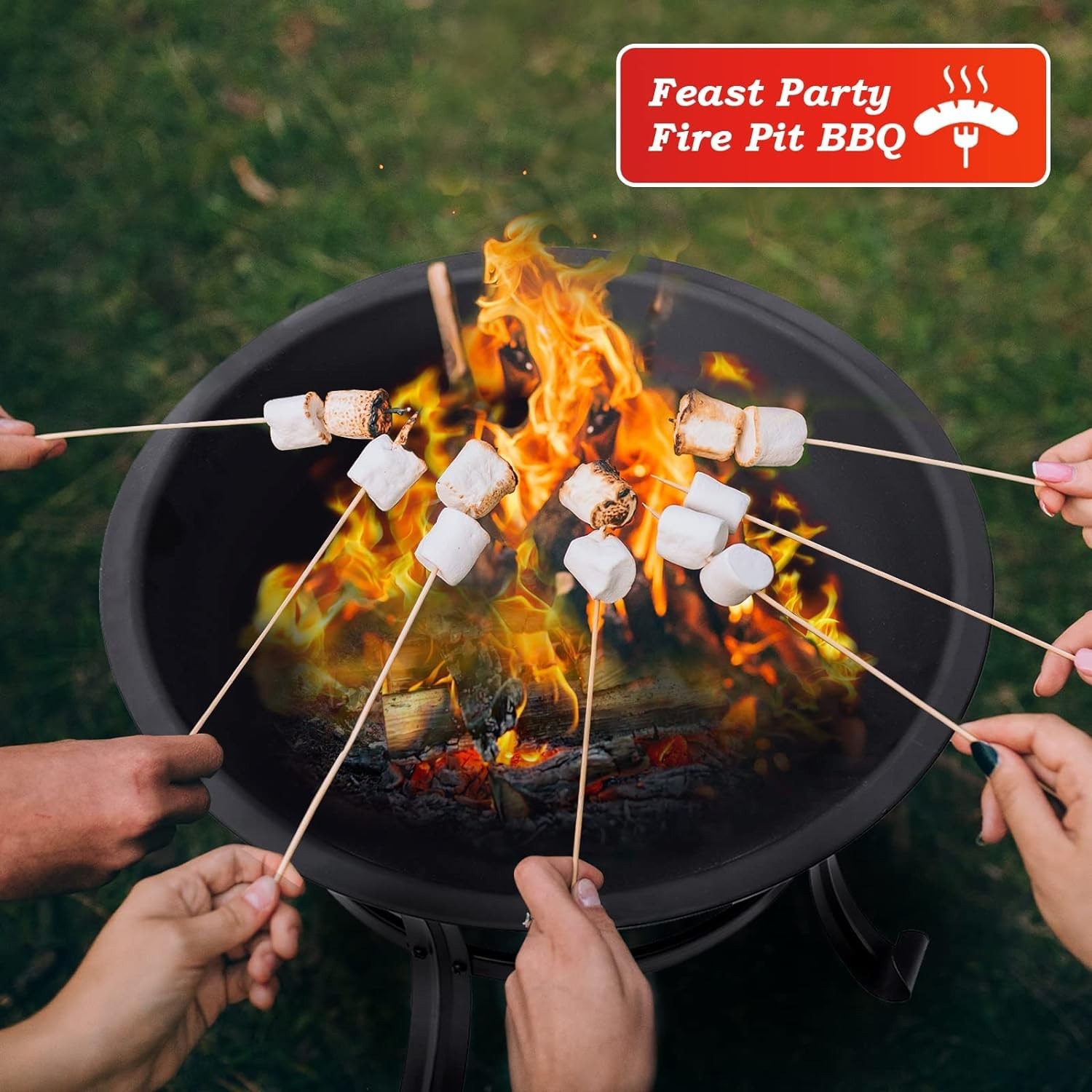 SINGLYFIRE 22 inch Fire Pit for Outside Outdoor Wood Burning Small Bonfire Pit S