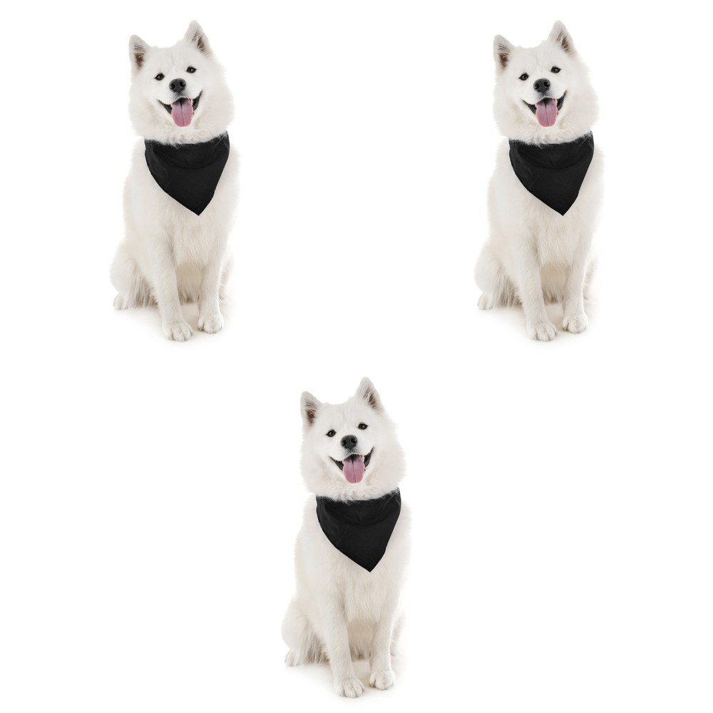 3 Pack Solid Polyester Triangle Dog Bandanas Lightweight Comfortable