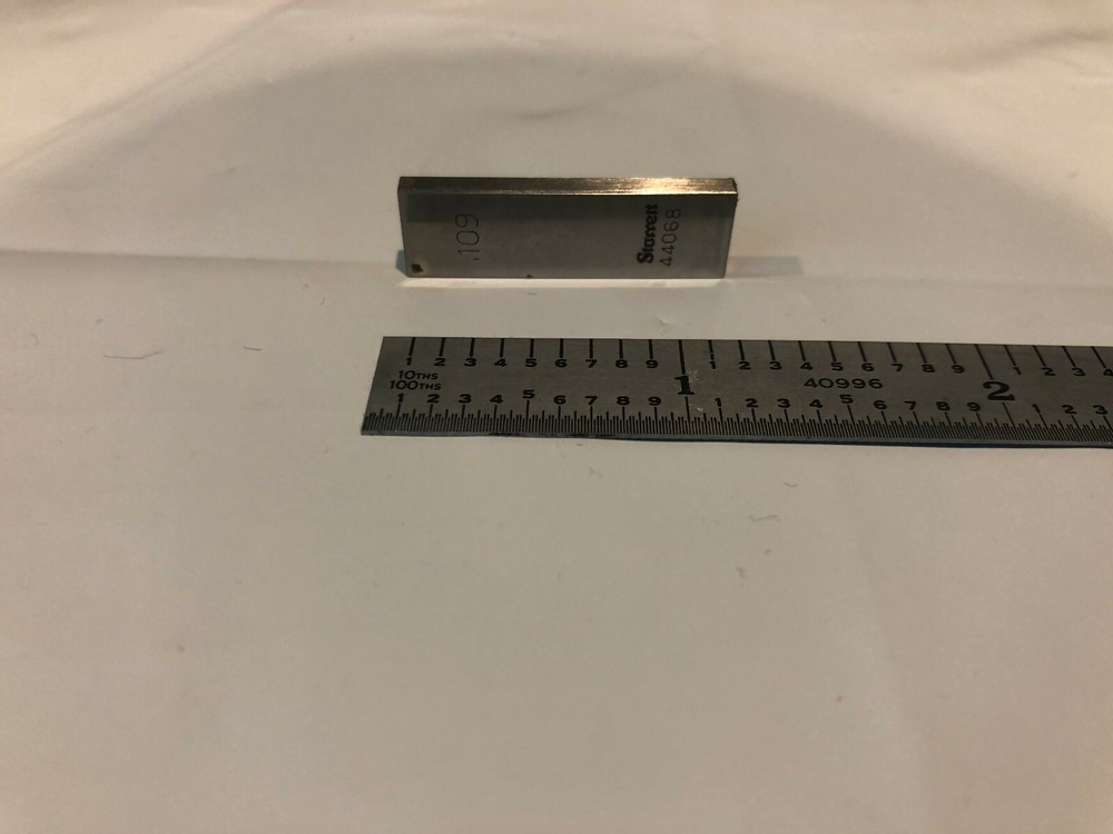 .109" Starrett Rectangular Steel Gage Gauge Block.