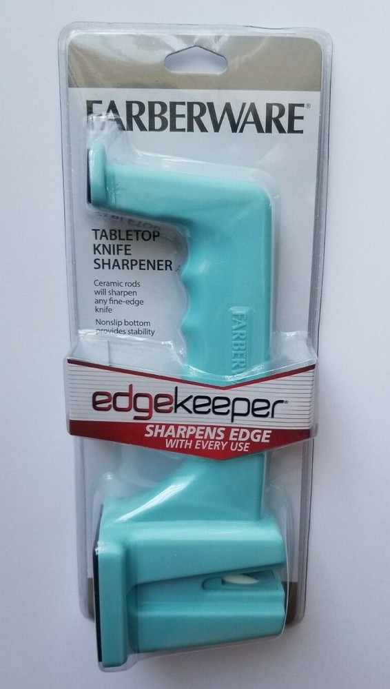 Farberware Aqua EDGEKEEPER Tabletop Knife Sharpener Kitchen Nonslip Bottom *NEW*