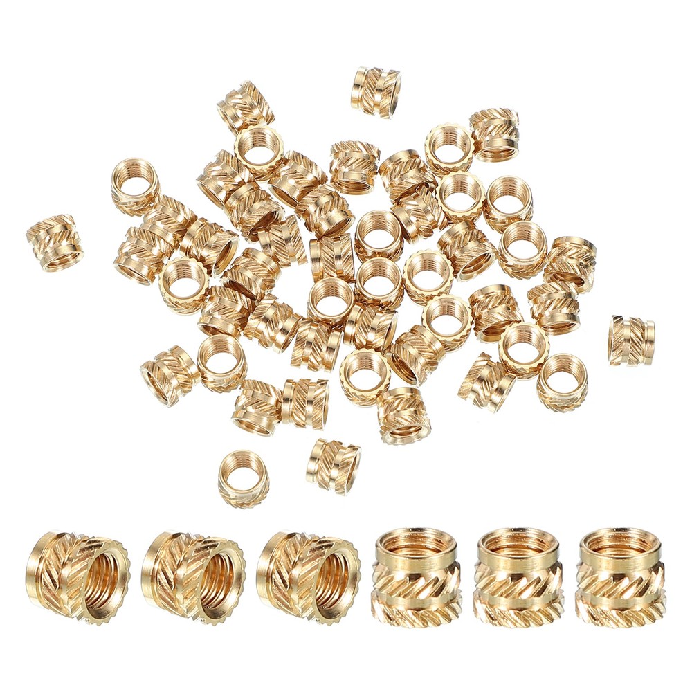 50 Pcs Brass Threaded Insert M5x5.8x7.1 mm for Plastic Components
