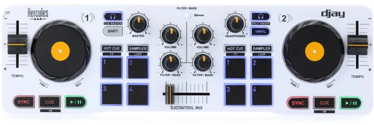 Hercules DJ DJControl Mix 2-channel DJ Controller for iOS and Android Devices