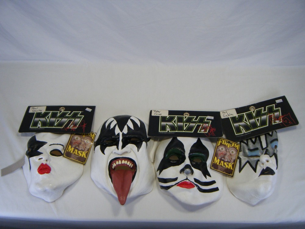 KISS 1997 Gene, Paul, Ace, Peter Rubber Face Masks (4)