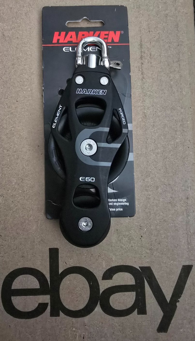 Harken 60mm Aluminum Element Fiddle Block with Swivel 6262 SAME DAY SHIP!